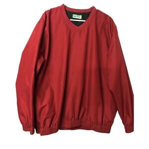 Pro Tour Windbreaker Jacket Men’s Large Red V-Neck‎ Pullover Lightweight